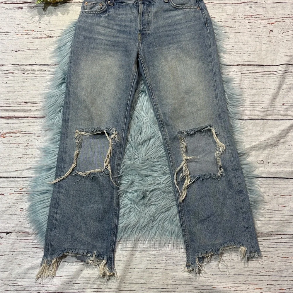We the Free Maggie Mid Rise Straight Leg Jean in Aged to Perfection